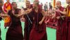 His Holiness Attends Gaden Jamchod and Riktsog Winter Debating Session